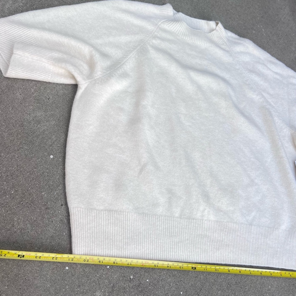 Vince Camuto Cream Short Sleeve Office Sweater Timeless NWT Nordstrom Capsule XL - Picture 9 of 13